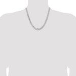 14k White Gold 7.25mm Flat Beveled Curb Chain