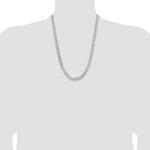 14k White Gold 7.25mm Flat Beveled Curb Chain