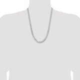 14k White Gold 7.25mm Flat Beveled Curb Chain