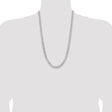 14k White Gold 7.25mm Flat Beveled Curb Chain