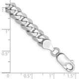 14k White Gold 7.25mm Flat Beveled Curb Chain