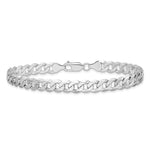 14k White Gold 7.25mm Flat Beveled Curb Chain