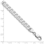 14k White Gold 7.25mm Flat Beveled Curb Chain