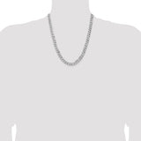 14k White Gold 8mm Flat Beveled Curb Chain