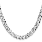 14k White Gold 8mm Flat Beveled Curb Chain