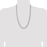 14k White Gold 8mm Flat Beveled Curb Chain