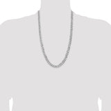 14k White Gold 8mm Flat Beveled Curb Chain