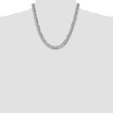 14k White Gold 8.5mm Flat Beveled Curb Chain