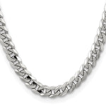 14k White Gold 8.5mm Flat Beveled Curb Chain
