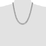 14k White Gold 8.5mm Flat Beveled Curb Chain