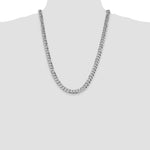 14k White Gold 8.5mm Flat Beveled Curb Chain