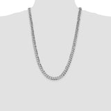 14k White Gold 8.5mm Flat Beveled Curb Chain