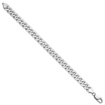 14k White Gold 8.5mm Flat Beveled Curb Chain