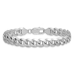 14k White Gold 8.5mm Flat Beveled Curb Chain