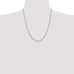 14k White Gold 2.25mm Flat Figaro Chain