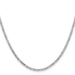 14k White Gold 2.25mm Flat Figaro Chain