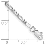 14k White Gold 2.25mm Flat Figaro Chain