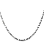 14k White Gold 2.75mm Flat Figaro Chain