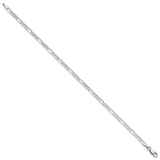 14k White Gold 2.75mm Flat Figaro Chain Anklet