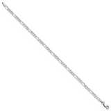 14k White Gold 3mm Flat Figaro Chain Anklet