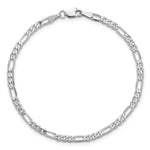 14k White Gold 3mm Flat Figaro Chain Anklet