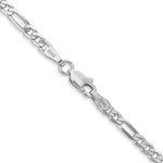 14k White Gold 3mm Flat Figaro Chain