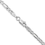 14k White Gold 3mm Flat Figaro Chain