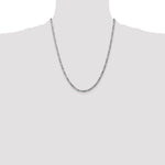 14k White Gold 3mm Flat Figaro Chain