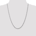 14k White Gold 3mm Flat Figaro Chain