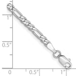 14k White Gold 3.0mm Flat Figaro Chain