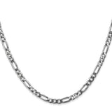 14k White Gold 4mm Flat Figaro Chain
