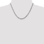 14k White Gold 4mm Flat Figaro Chain
