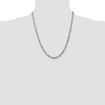 14k White Gold 4mm Flat Figaro Chain