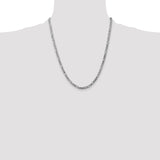 14k White Gold 4mm Flat Figaro Chain