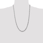 14k White Gold 4mm Flat Figaro Chain