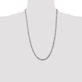14k White Gold 4mm Flat Figaro Chain