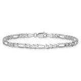 14k White Gold 4mm Flat Figaro Chain