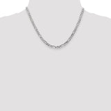 14k White Gold 4.5mm Flat Figaro Chain