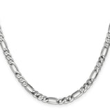14k White Gold 4.5mm Flat Figaro Chain