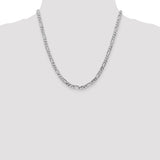 14k White Gold 4.5mm Flat Figaro Chain