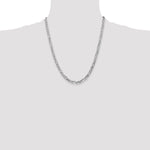 14k White Gold 4.5mm Flat Figaro Chain