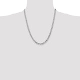 14k White Gold 4.5mm Flat Figaro Chain