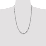 14k White Gold 4.5mm Flat Figaro Chain