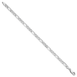 14k White Gold 4.5mm Flat Figaro Chain