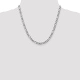 14k White Gold 5.5mm Flat Figaro Chain