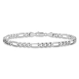 14k White Gold 5.5mm Flat Figaro Chain