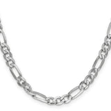 14k White Gold 6mm Flat Figaro Chain