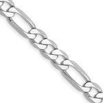 14k White Gold 6mm Flat Figaro Chain