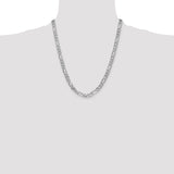 14k White Gold 6mm Flat Figaro Chain