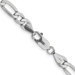 14k White Gold 6mm Flat Figaro Chain